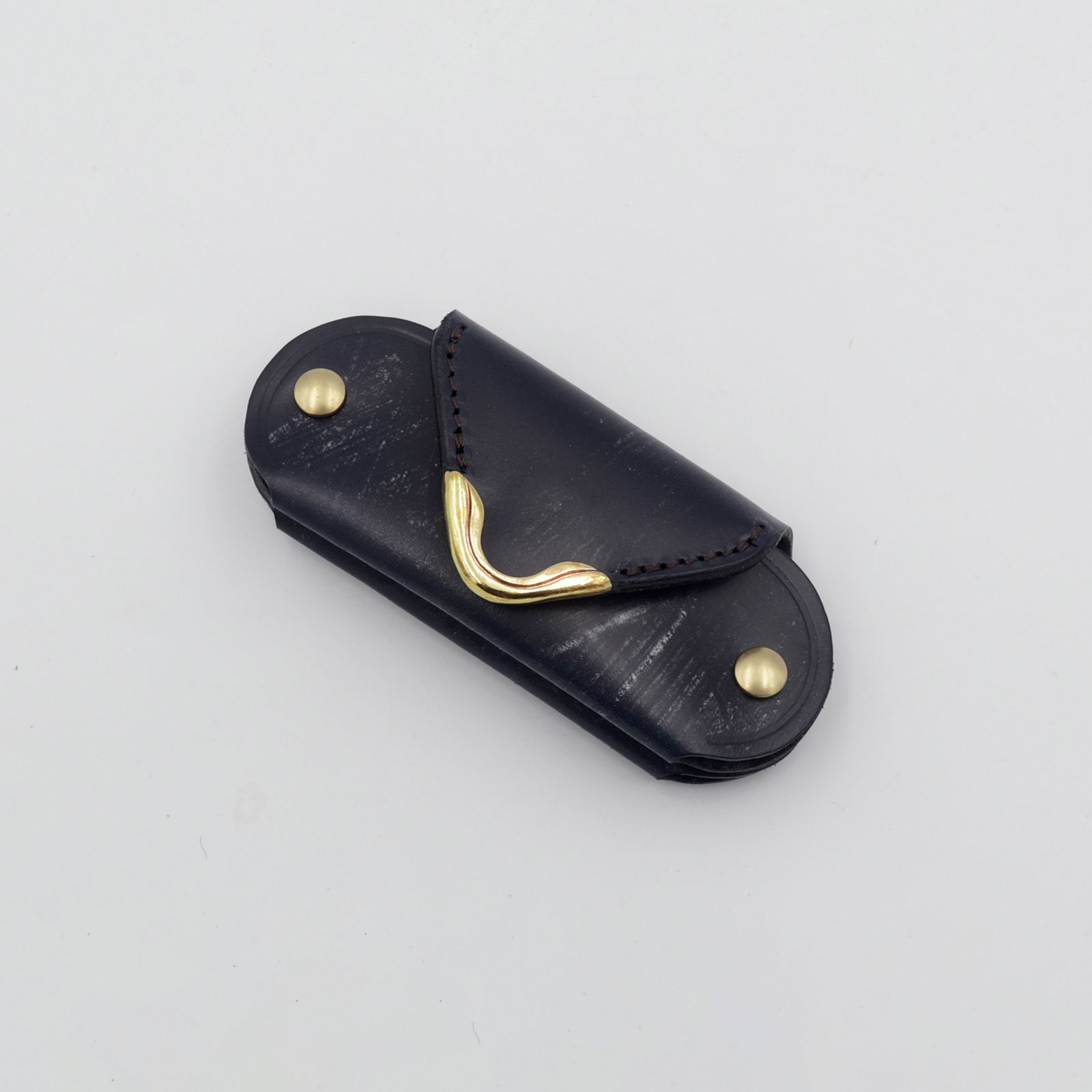 【Cramp】ミニキーケース＆シューホーン ブライドルレザー ネイビー