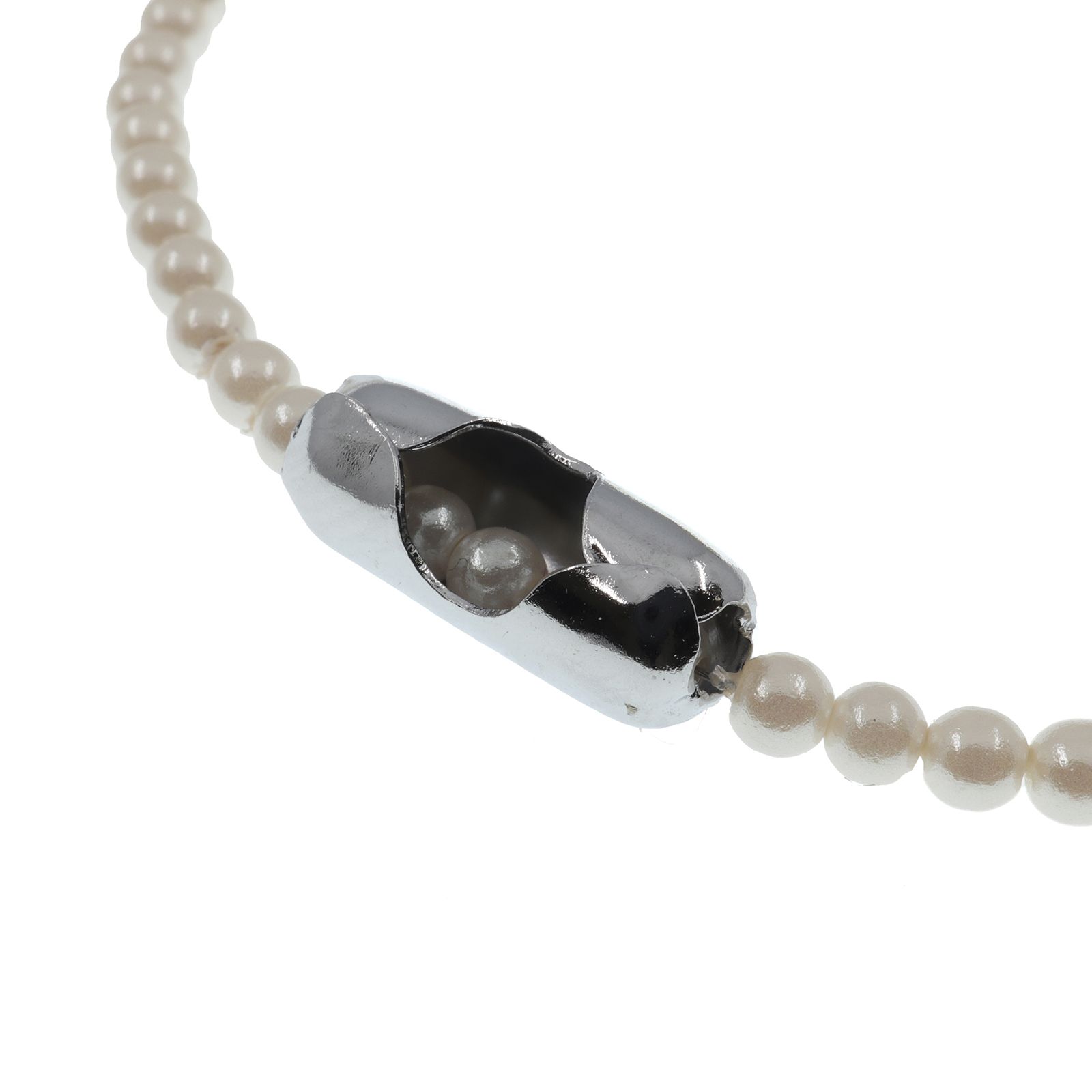 「pearl ball chain bracelet」シルバー ブレスレット