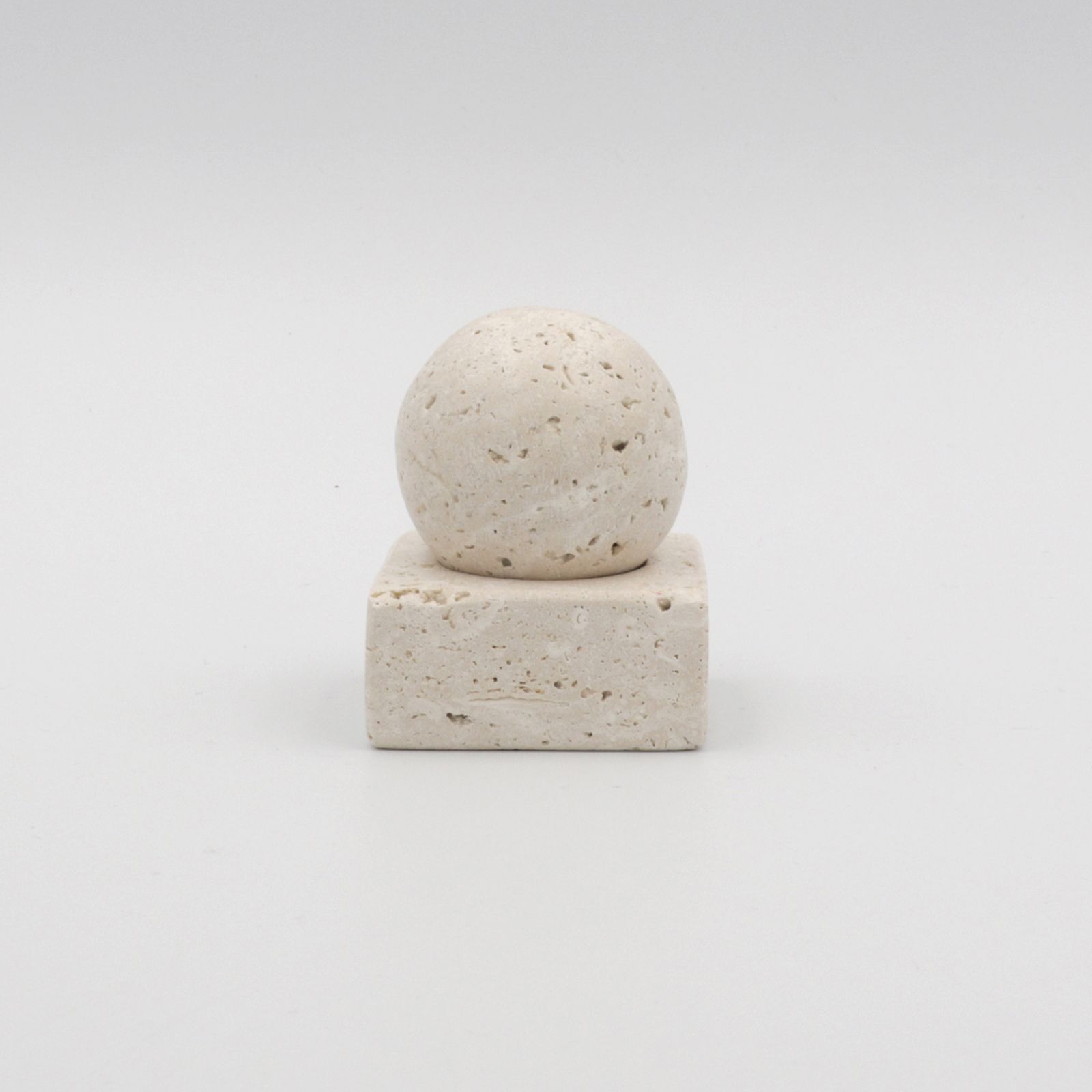 STONE INCENSE HOLDER Travertine Ivory