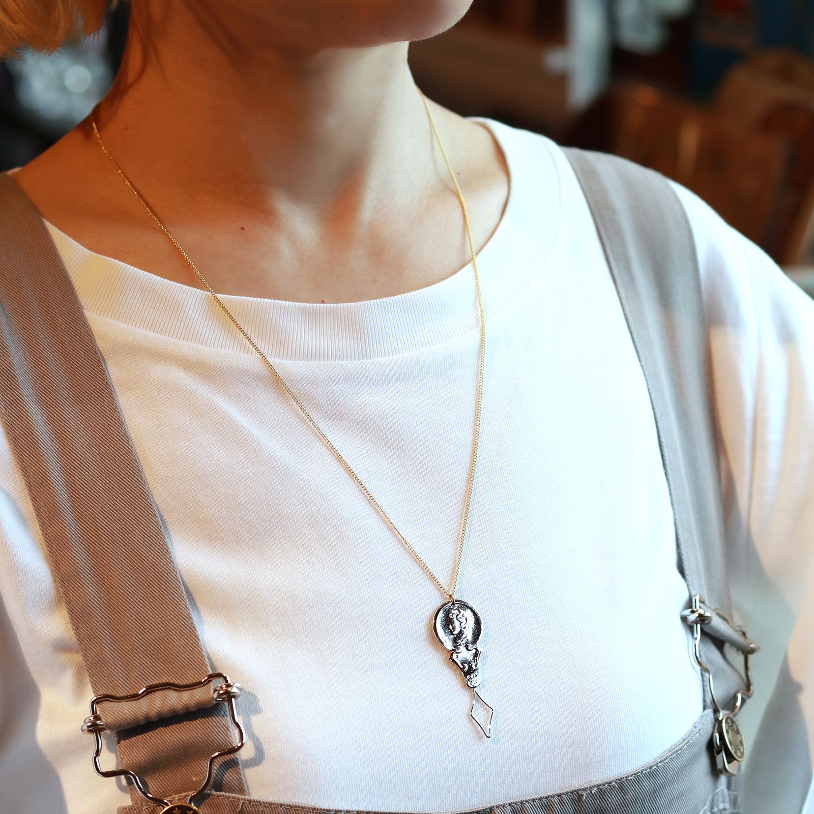 「threader necklace silver」ネックレス