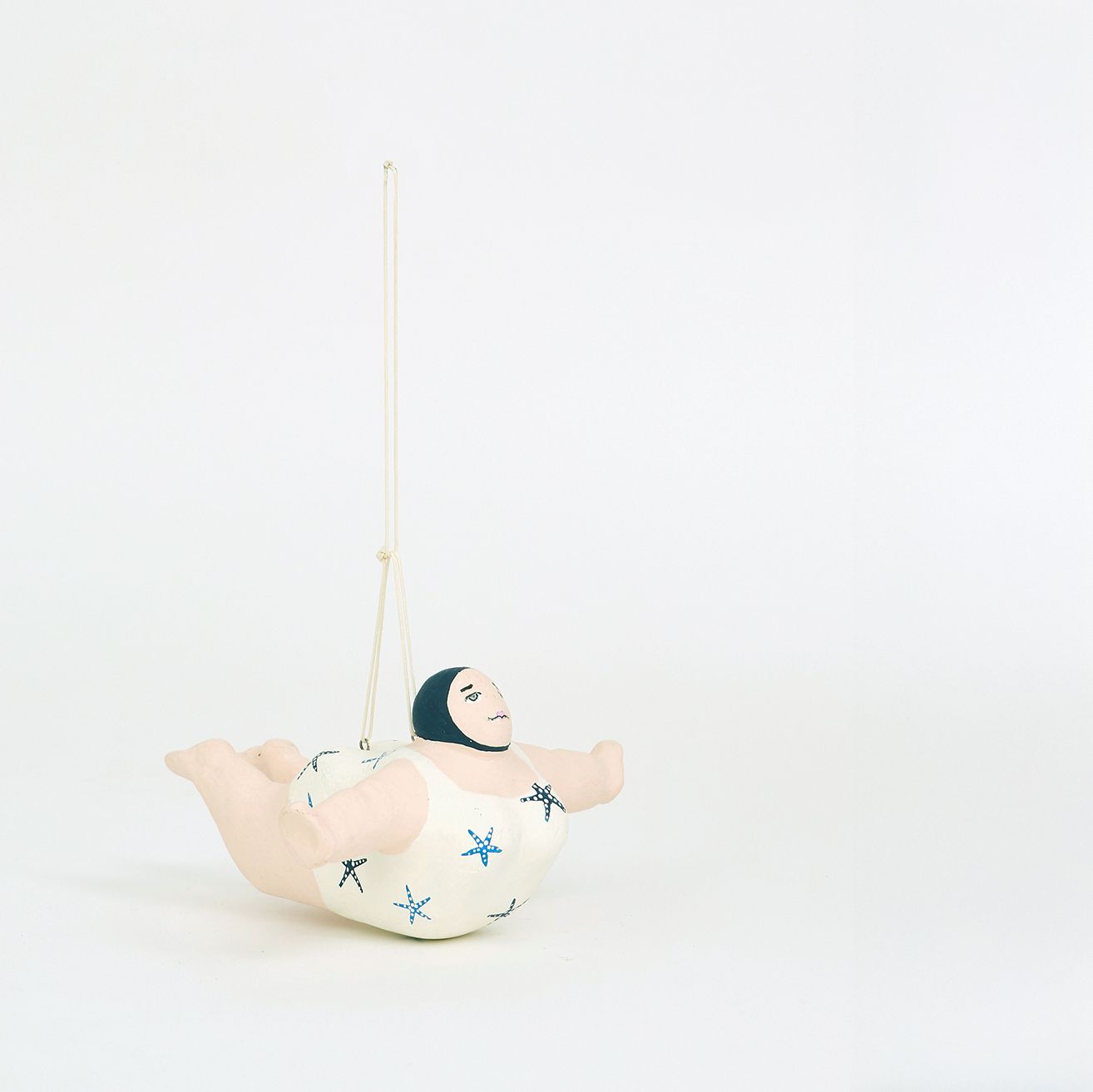 PAPIER MACHE LITTLE HANGING DIVER WHITE 【BATELA】