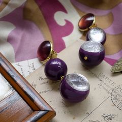 「インサイドフォイルオーブ」イヤリング パープル