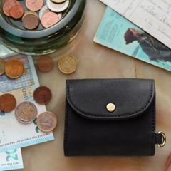 「PUFU」コンパクト財布 ブラック