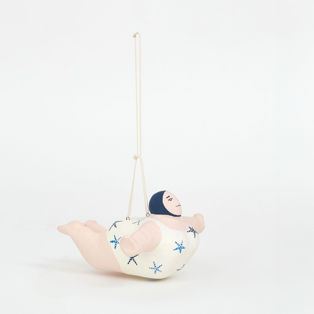 PAPIER MACHE LITTLE HANGING DIVER WHITE 【BATELA】