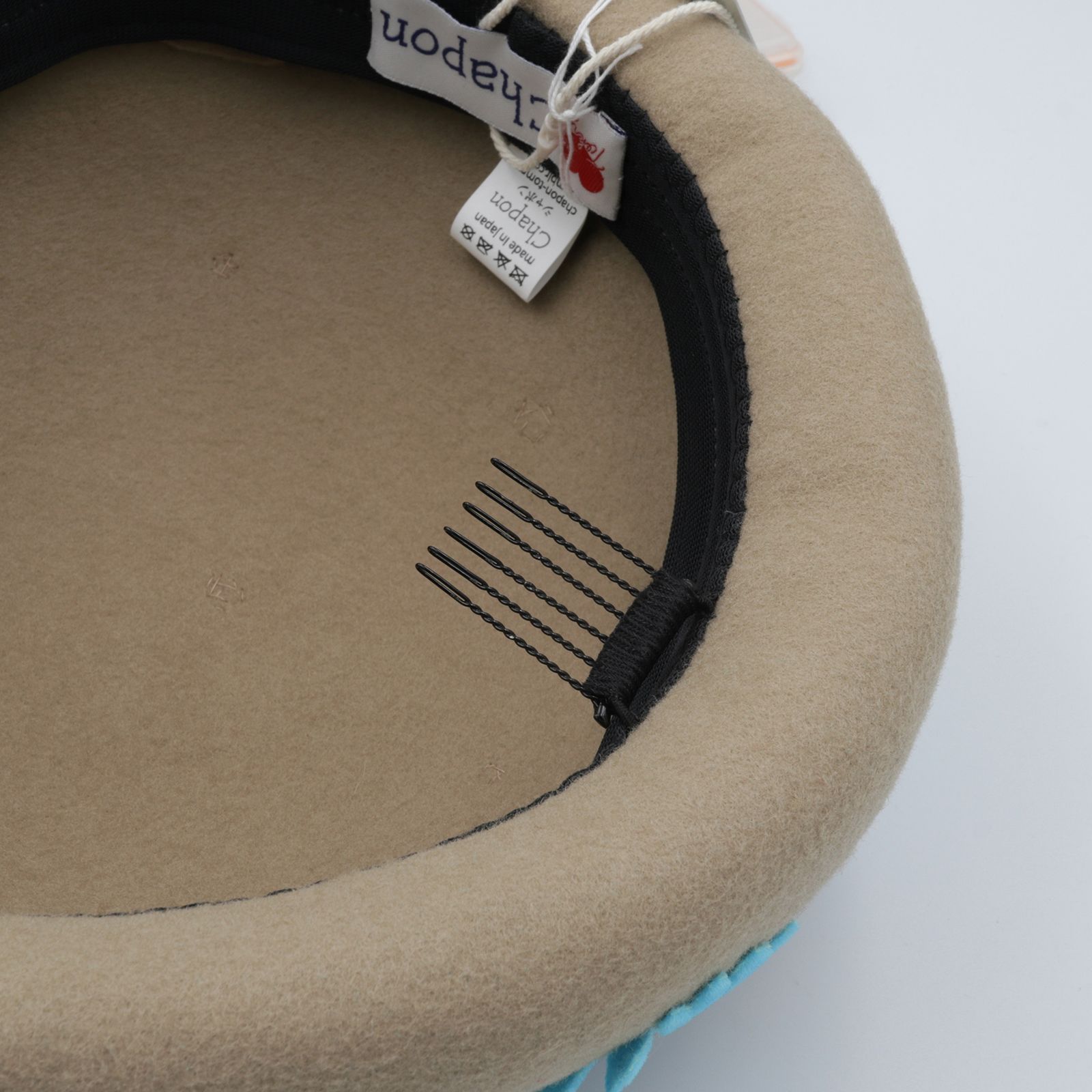 【送料無料対象外】アシンメトリープチトーク ベージュ×ターコイズブルー