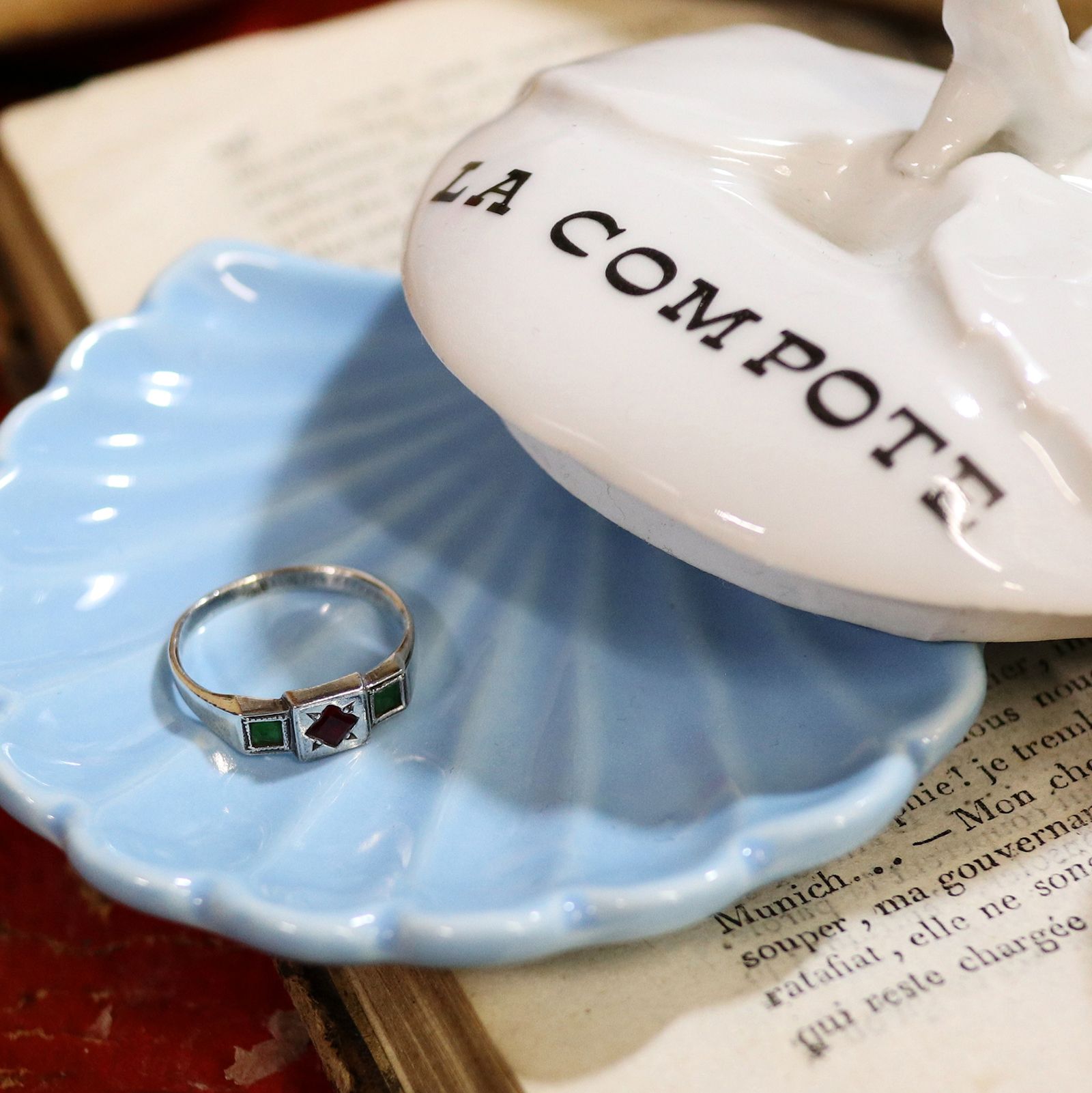 「バイカラースクエア」リング silver925 ヨーロッパ