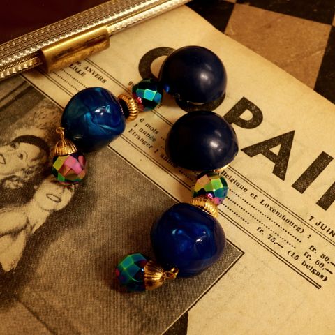 「ブルーベルベット」イヤリング フランス