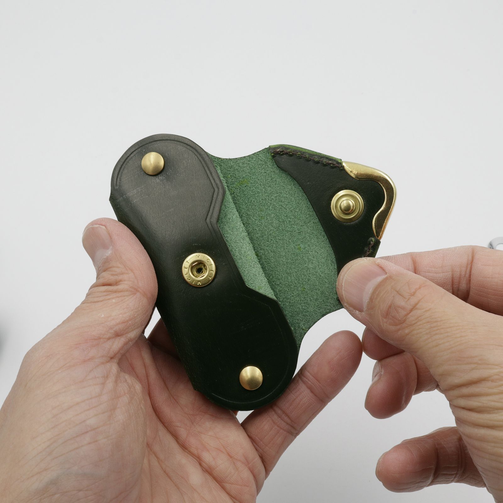 【Cramp】ミニキーケース＆シューホーン ブライドルレザー グリーン