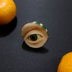 「目」リング グリーンA