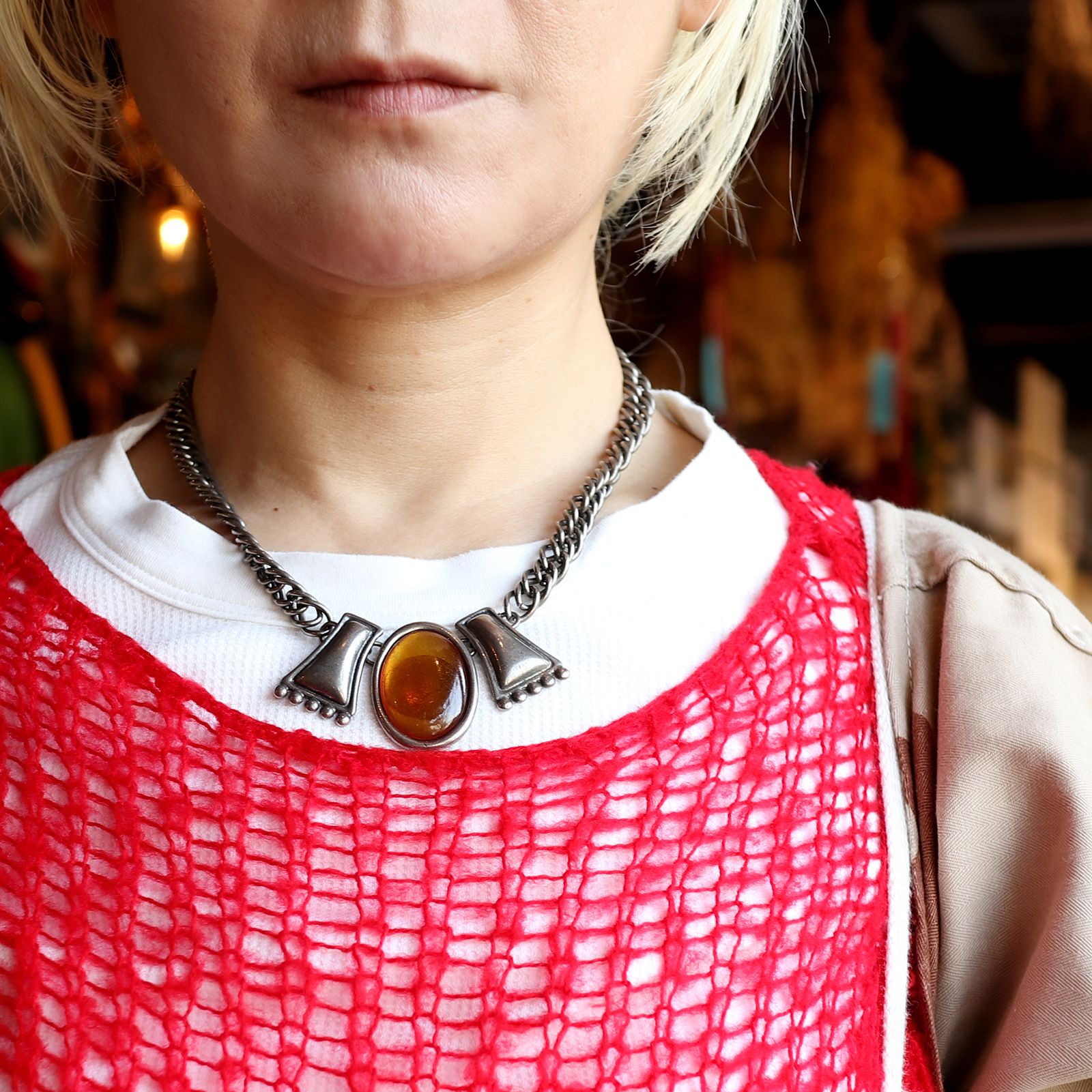 「トライバルアンバー」ネックレス ヨーロッパ LUCIANO SOPRANI