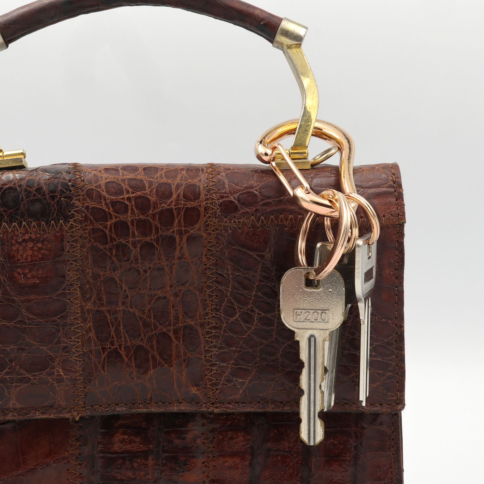 「BRASS KARABINER KEYRING」キーリング ピンクゴールド