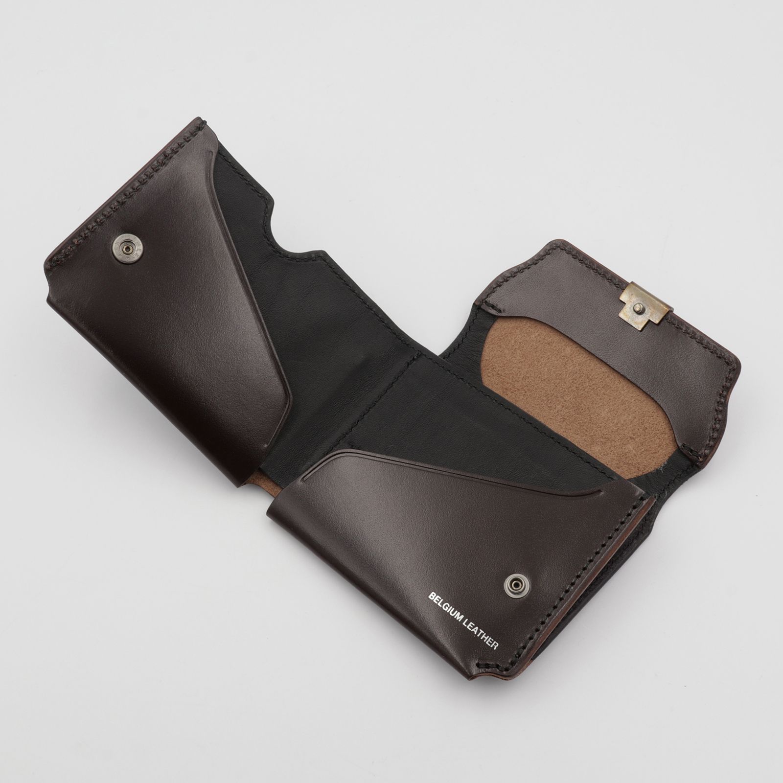 【Dual】ギャルソンコンパクトウォレット サドルプルアップ  チョコ