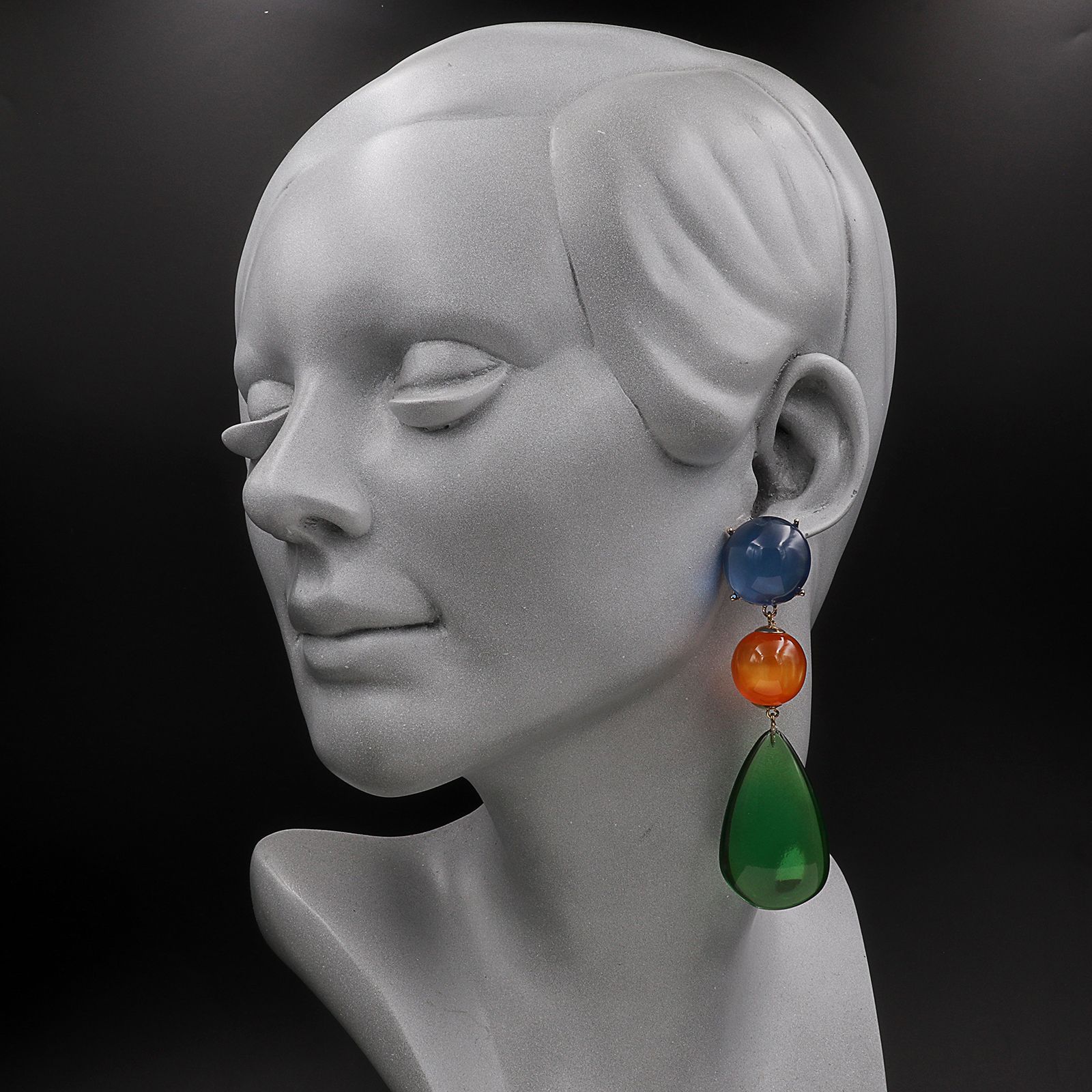 「トリプルシアードロップ」ピアス グリーン