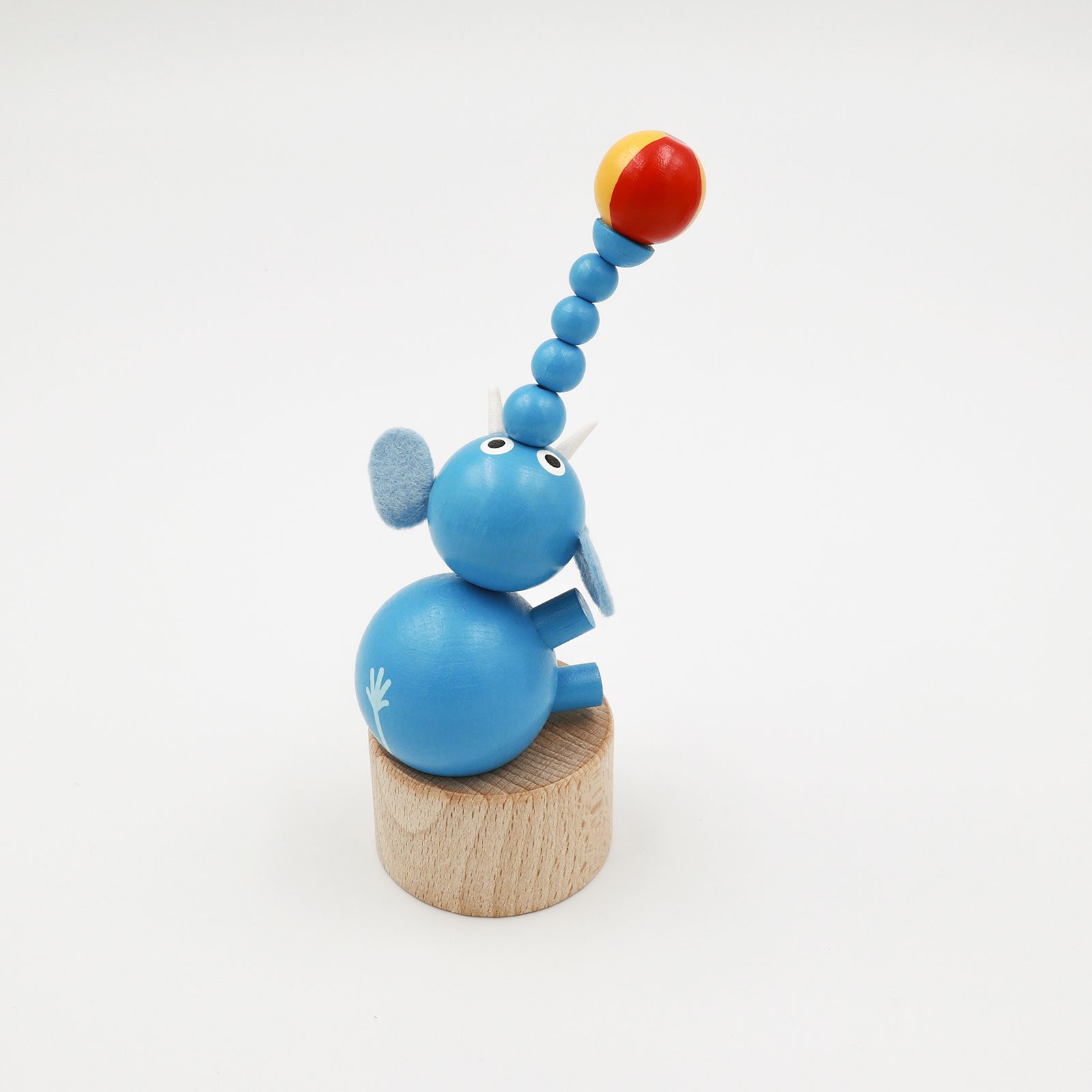 「Blue Elephant」DETOA Wooden Push Toy