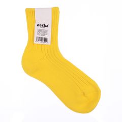 Low Gauge Rib Socks Short Length ネオンイエロー 靴下