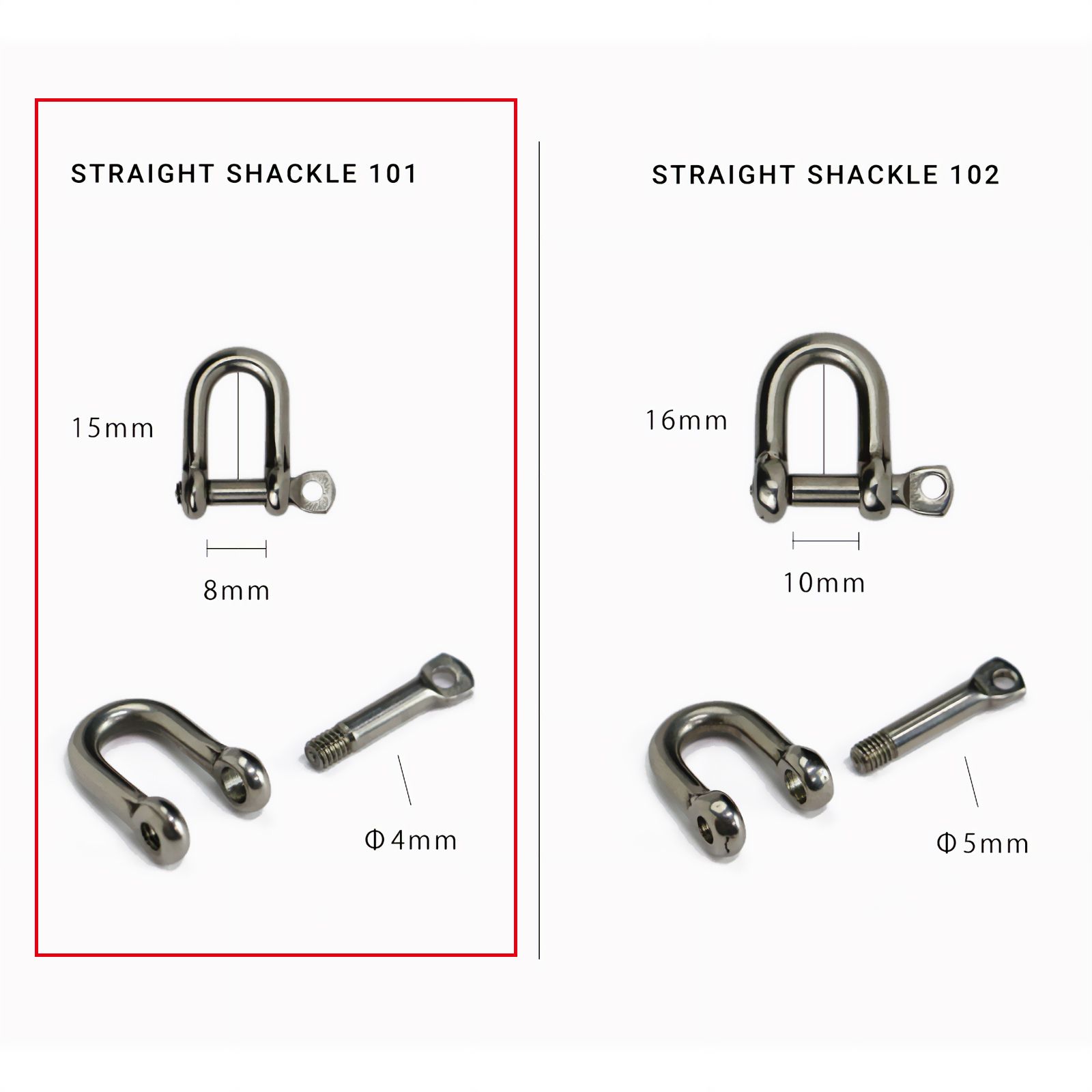 「STRAIGHT SHACKLE S」シャックルキーリング GLOMA NAUTICA スペイン