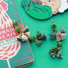「SON 段々」ピアス グリーン【collection de couleurs de sachikoism】