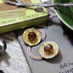 「イエローブリリアントシールド」イヤリング フランス