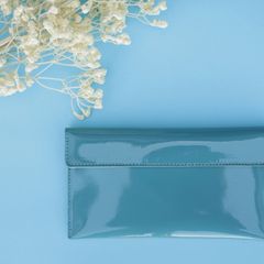 「工夫の重なり」長財布 アジュールブルー【corne別注】