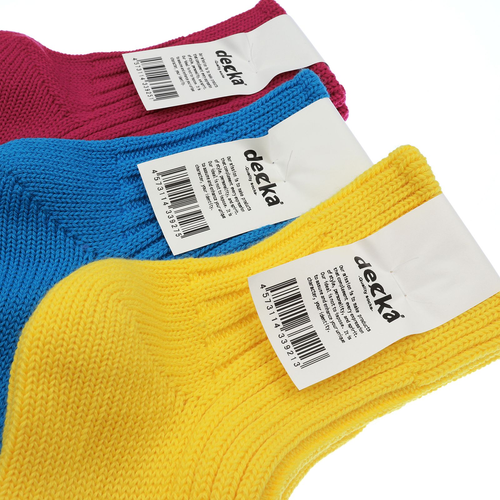 decka quality socks - Low Gauge Rib Socks Short Length ネオン 