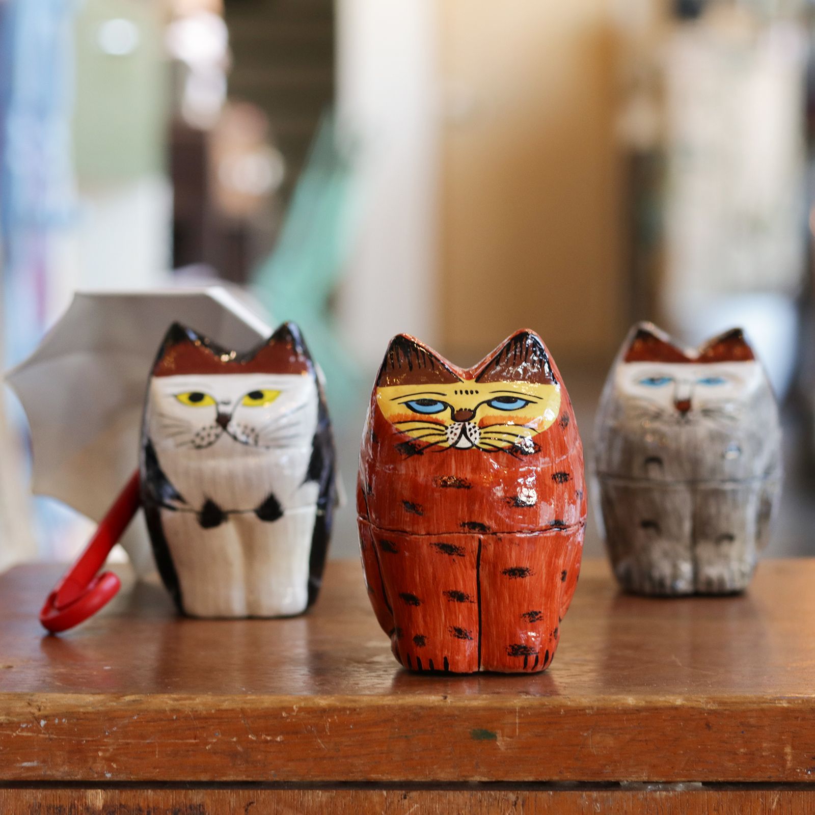 「PAPIER MACHE STANDING CAT」GRAY