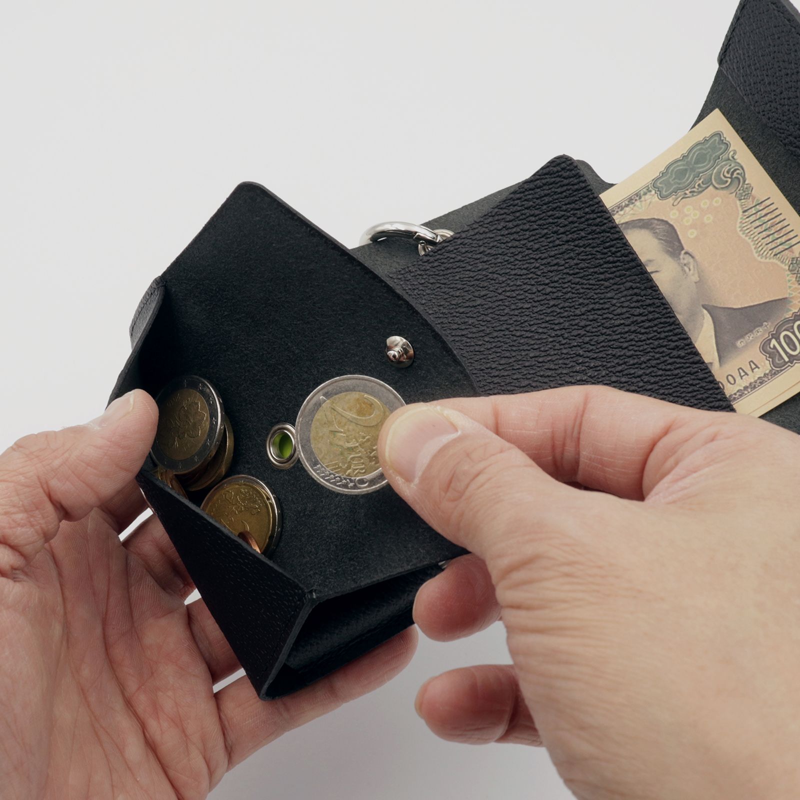 「単純化」三つ折り財布 ダークグレー