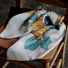 「イエローフラワー」ヴィンテージスカーフ ヨーロッパ