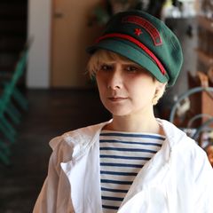 ヴィンテージワッペンキャスケット モスグリーン