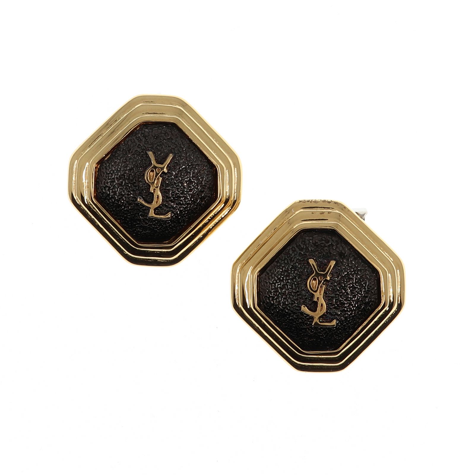 「スクエアロゴ」イヤリング フランス YSL