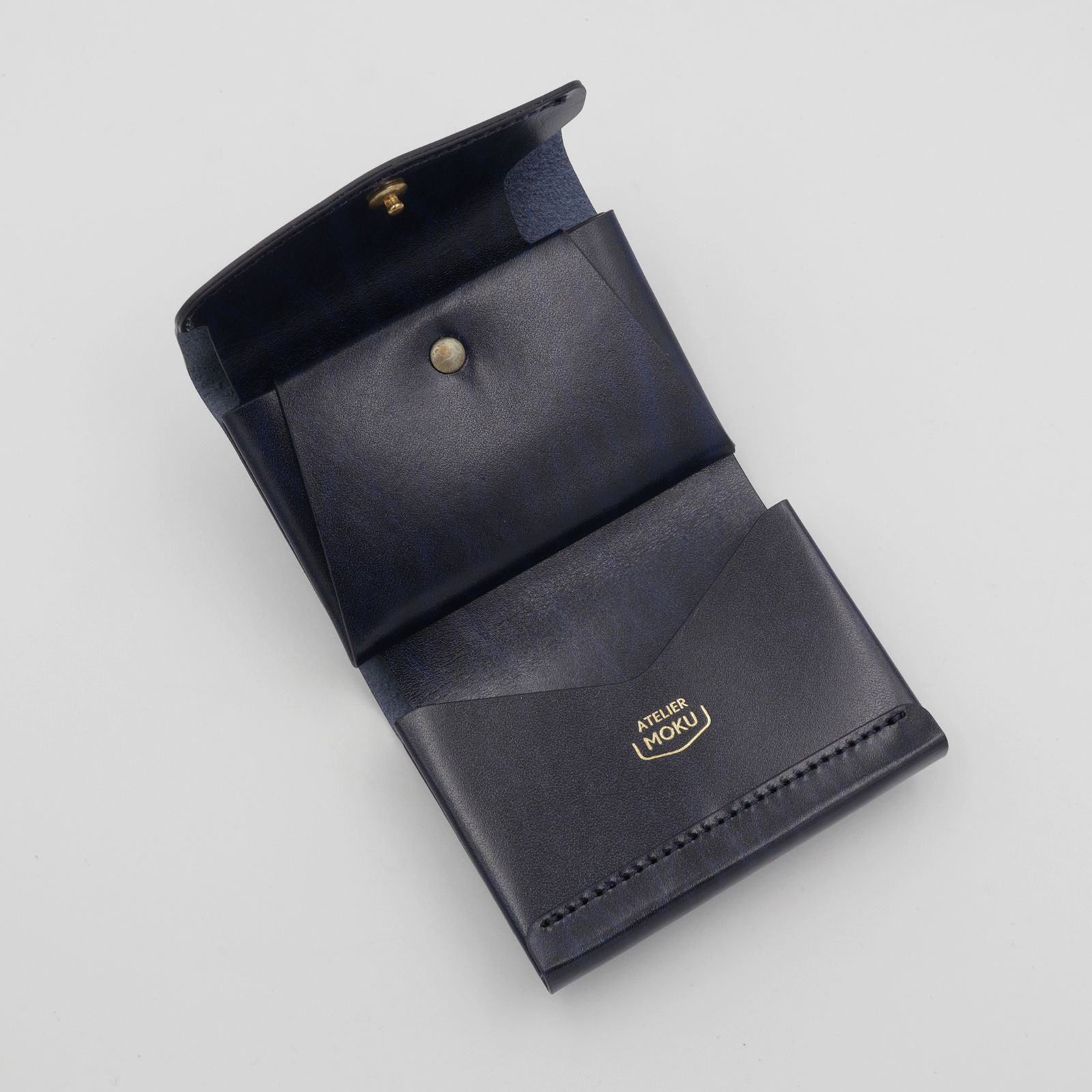 「三つ折りミニ財布PALUMO Rugato」blue