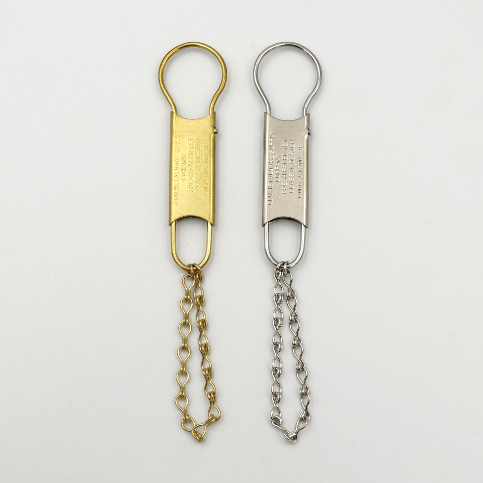 「gordon Typography with Chain」キーリング ブラス