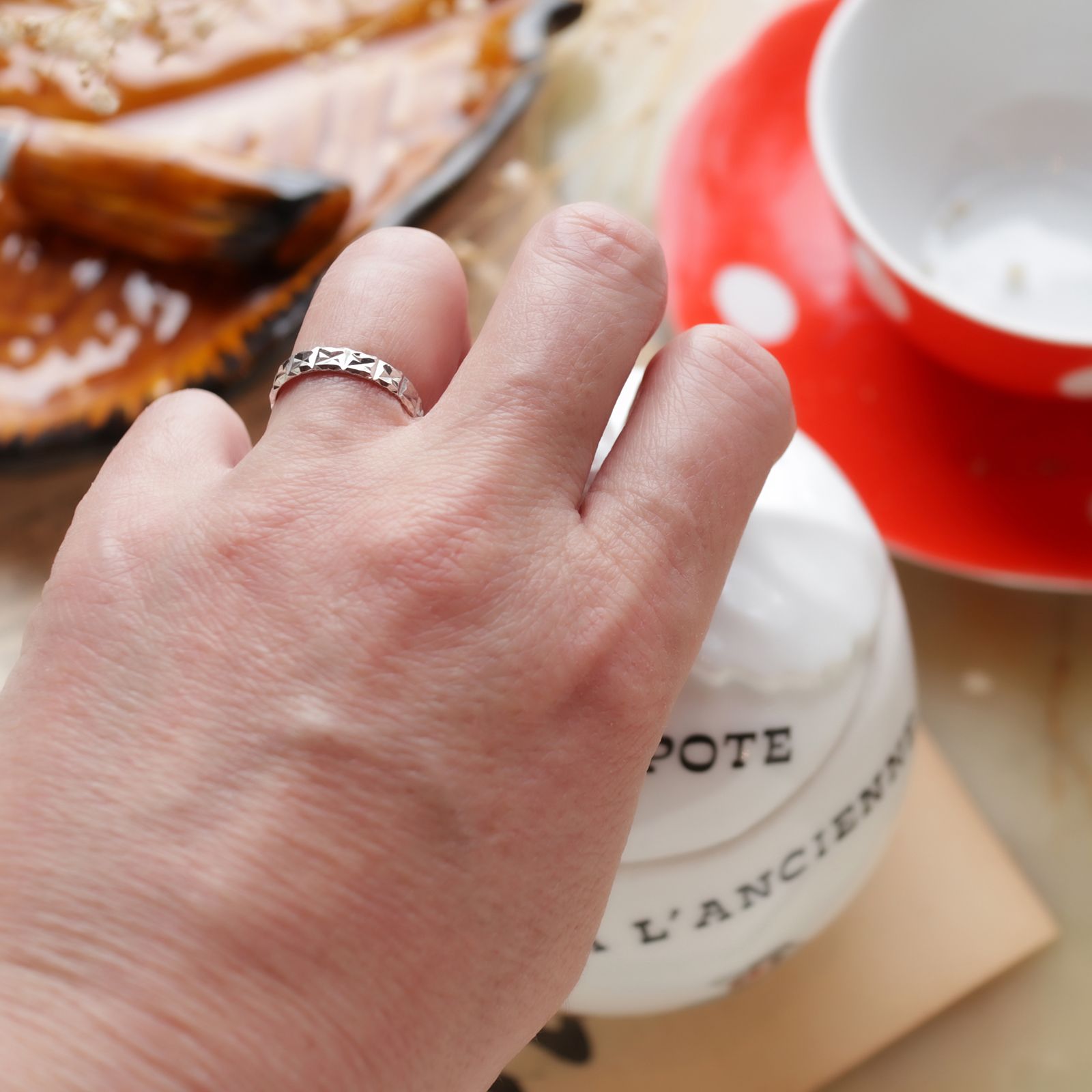 「ピラミッドバンド」リング silver925 ヨーロッパ