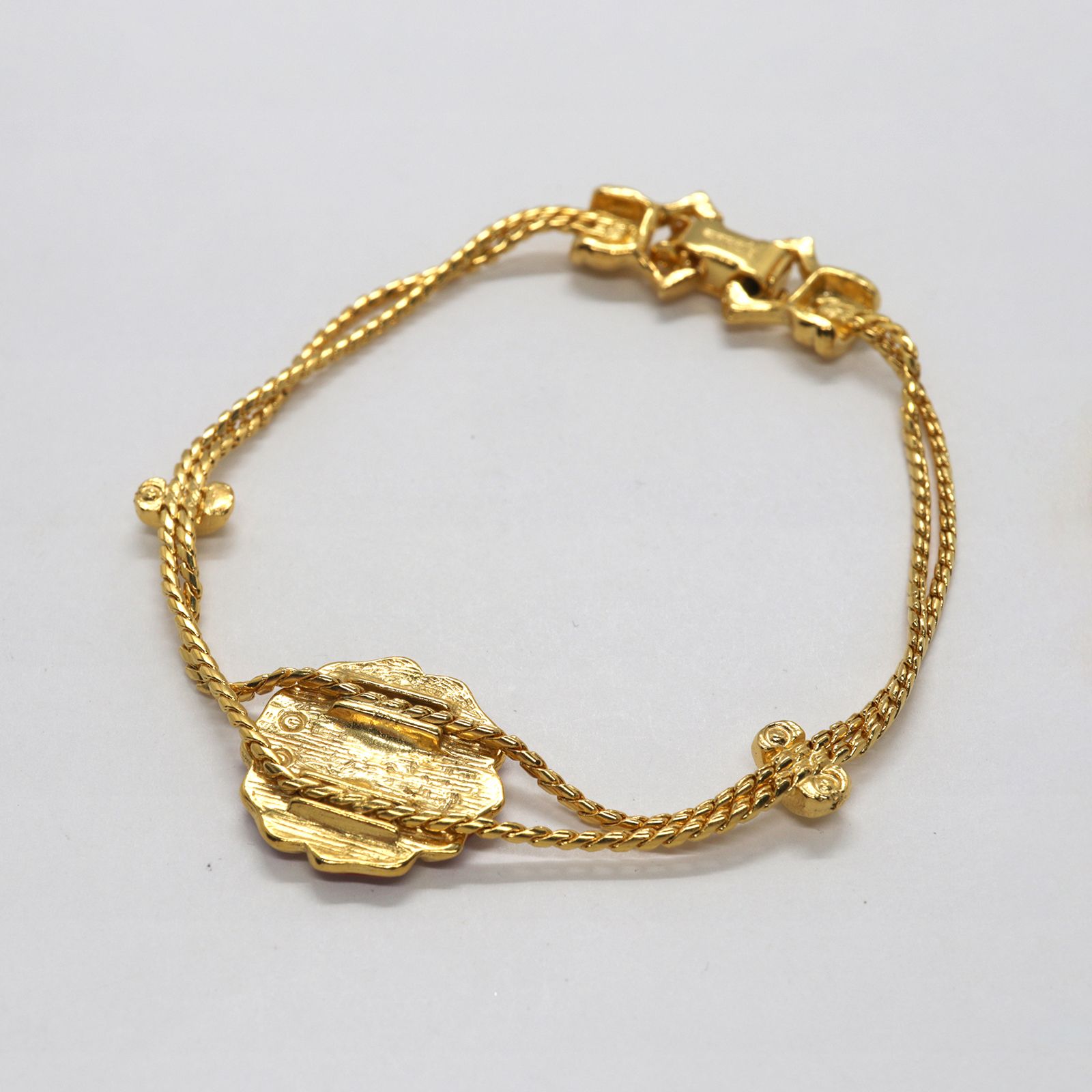 「エナメルフローラル red」ブレスレット ヨーロッパ Goldette デッドストック