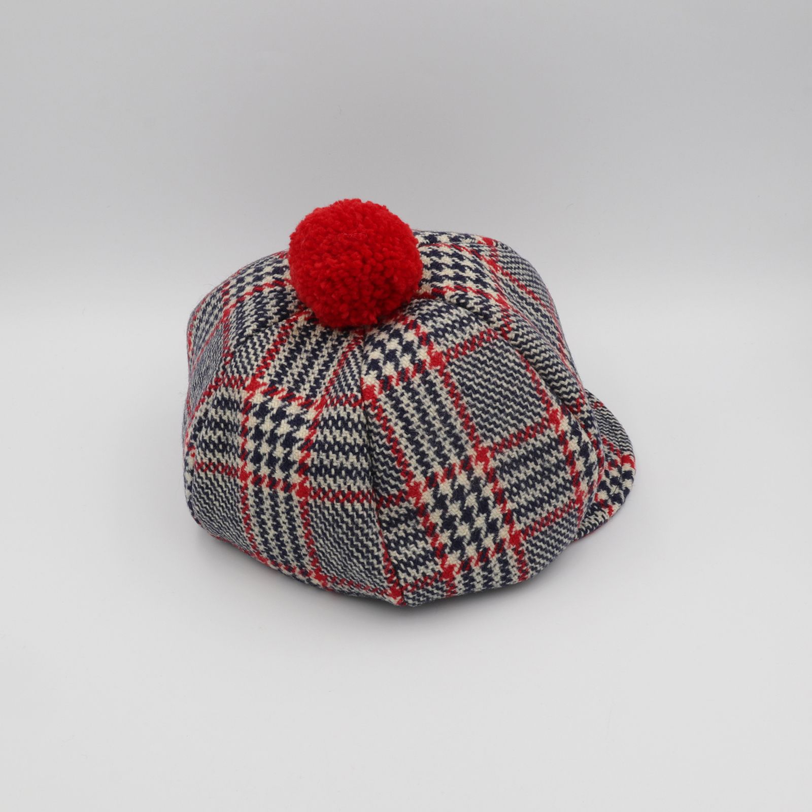 【送料無料対象外】ポンポンキャスケット トリコロールチェック