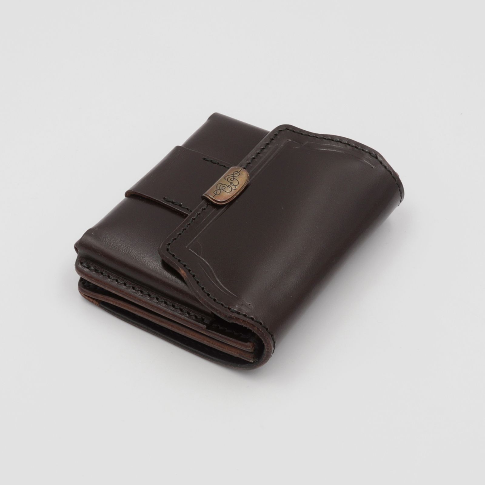 【Dual】ギャルソンコンパクトウォレット サドルプルアップ  チョコ