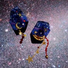 「TRIBO 宇宙絵本コラージュ」イヤリング【La cosmologie de sachikoism】