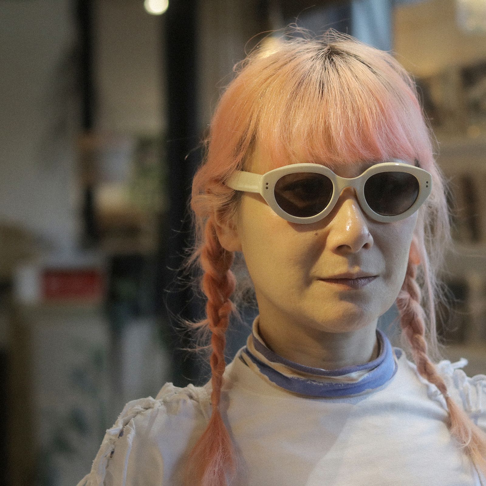 「Vanessa」Sunglasses Ivory × Gray Lens