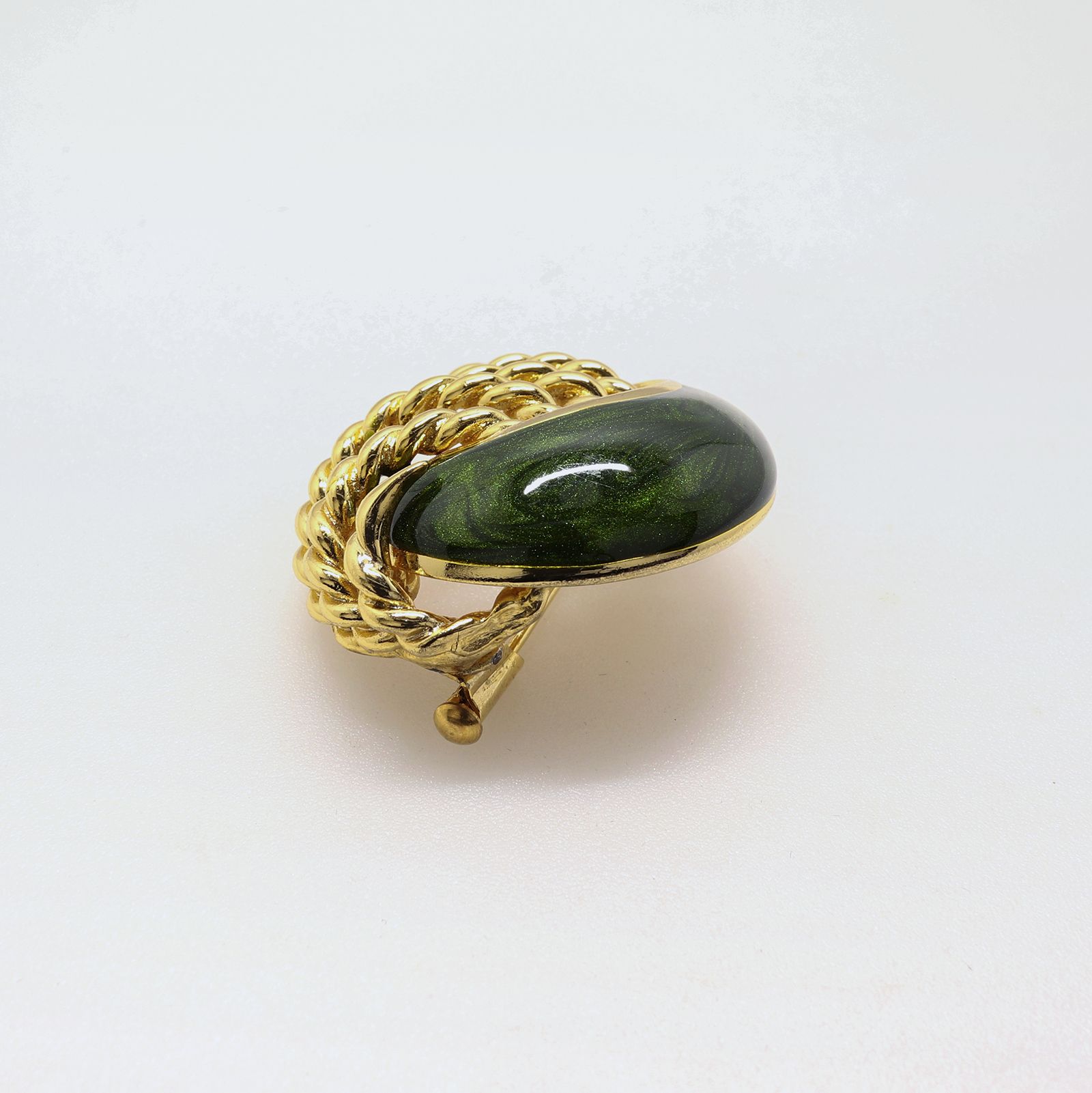 「エメラルドスパイラル」ブローチ フランス ORENA Paris