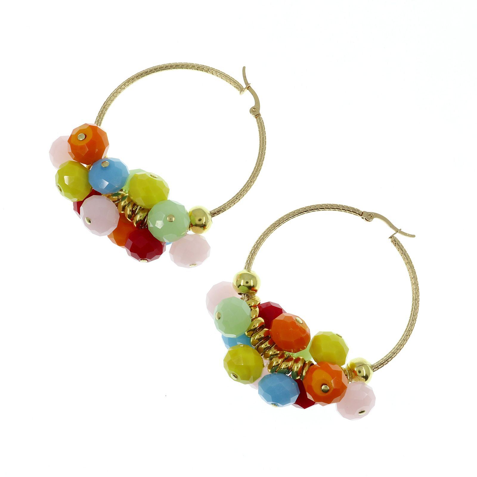 「グラスフルーツボンボンフープ」ピアス