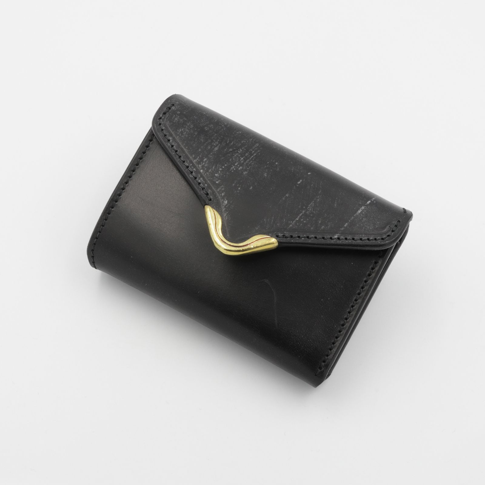 池之端銀革店 Cramp / COMPACT WALLET-blackクランプ コンパクト