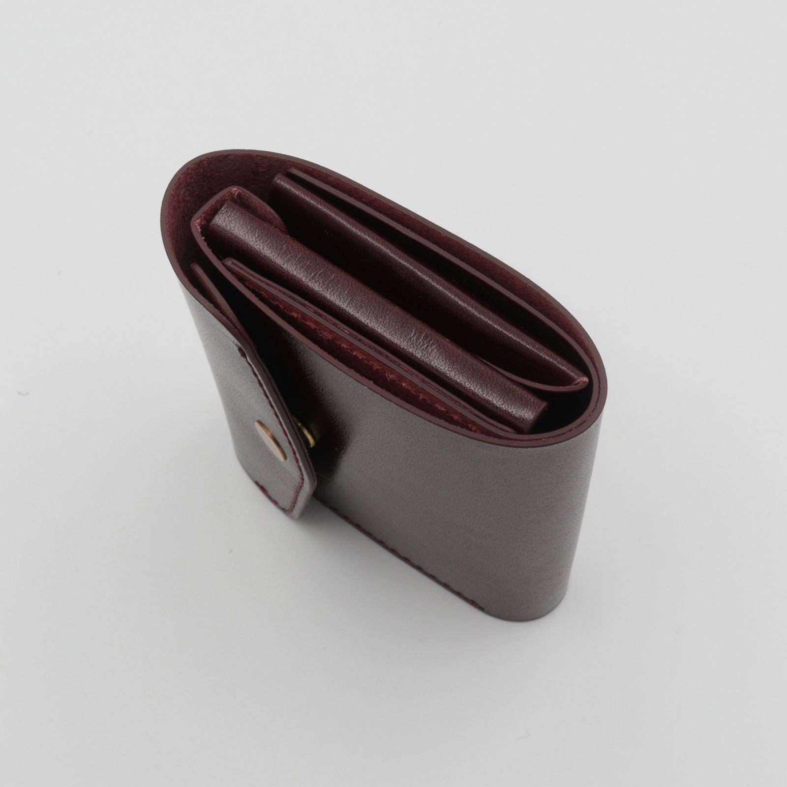 「三つ折りミニ財布PALUMO Rugato」wine