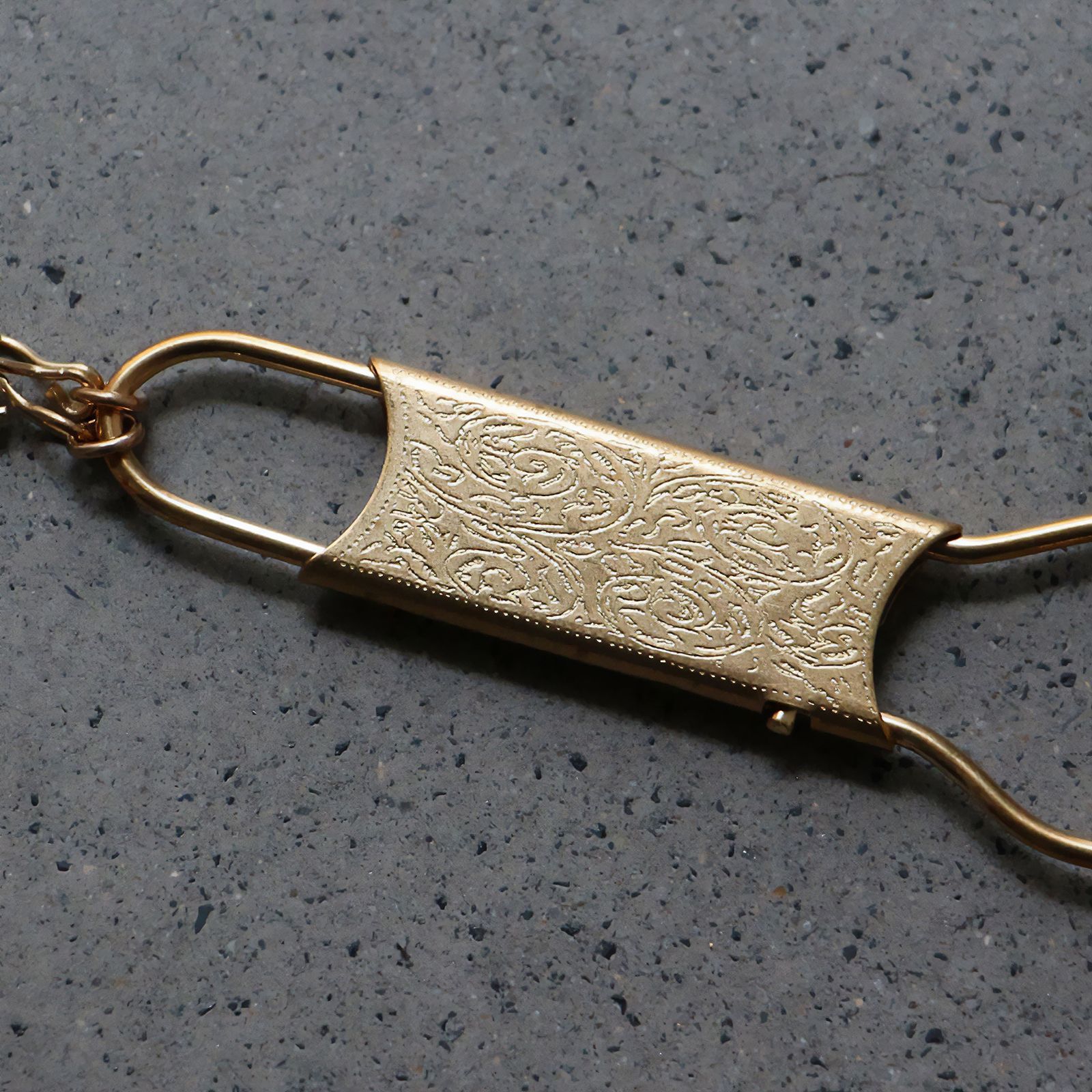 「gordon Pattern with Chain」キーリング ブラス