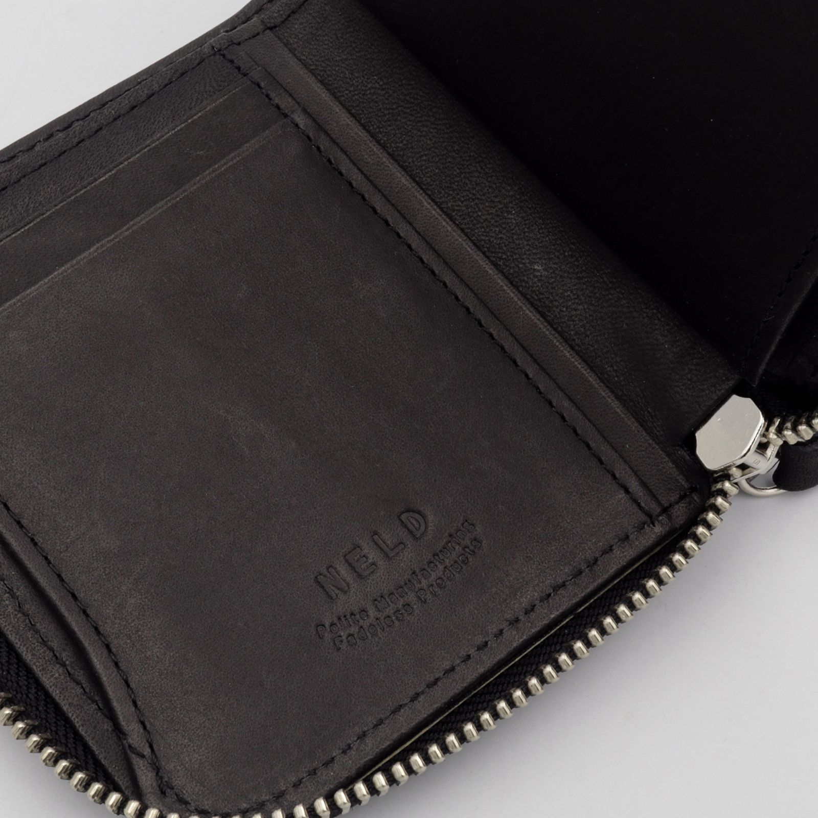 HEBI」Lファスナーコンパクト財布 ベージュ