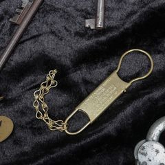 「gordon Typography with Chain」キーリング ブラス