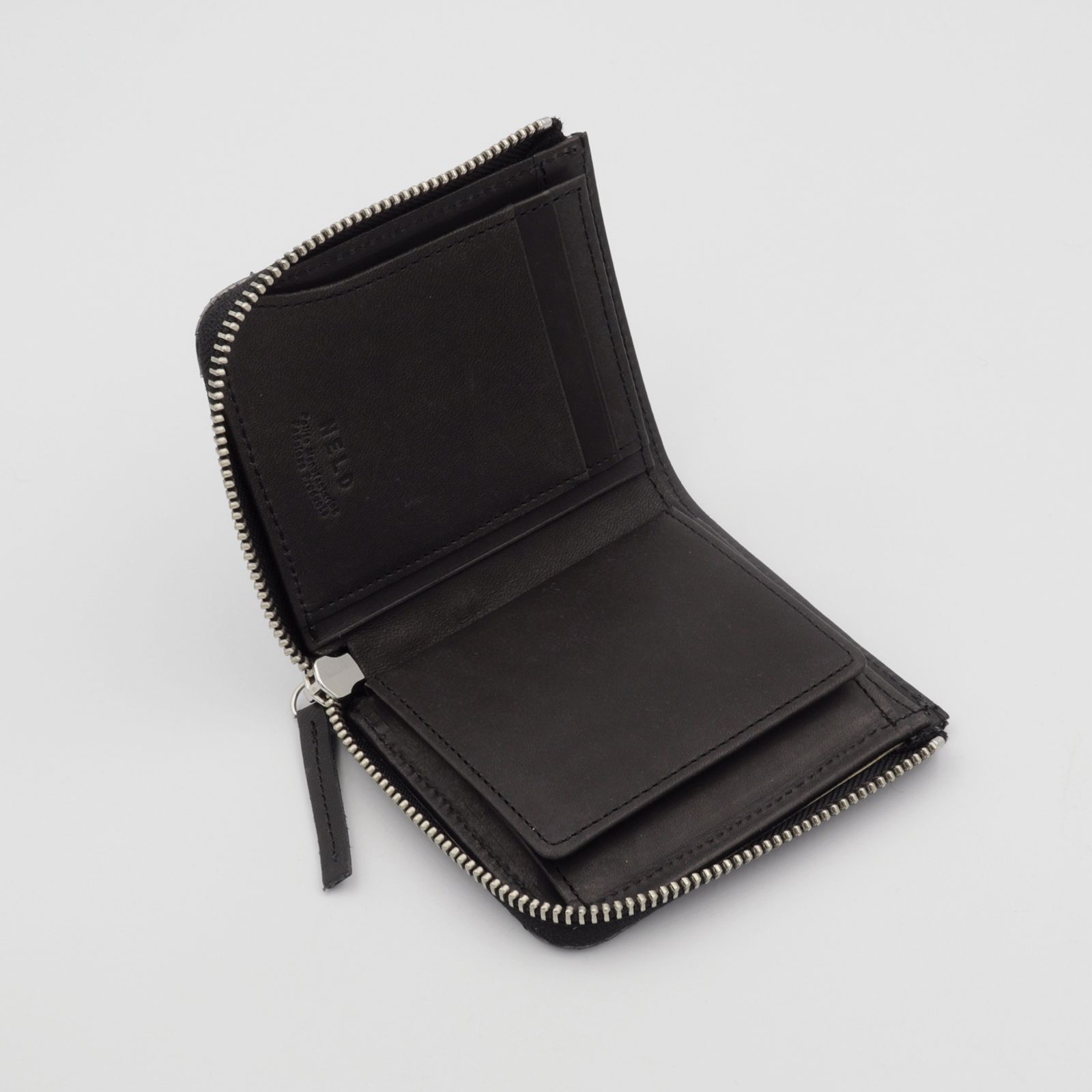 HEBI」Lファスナーコンパクト財布 ブラック