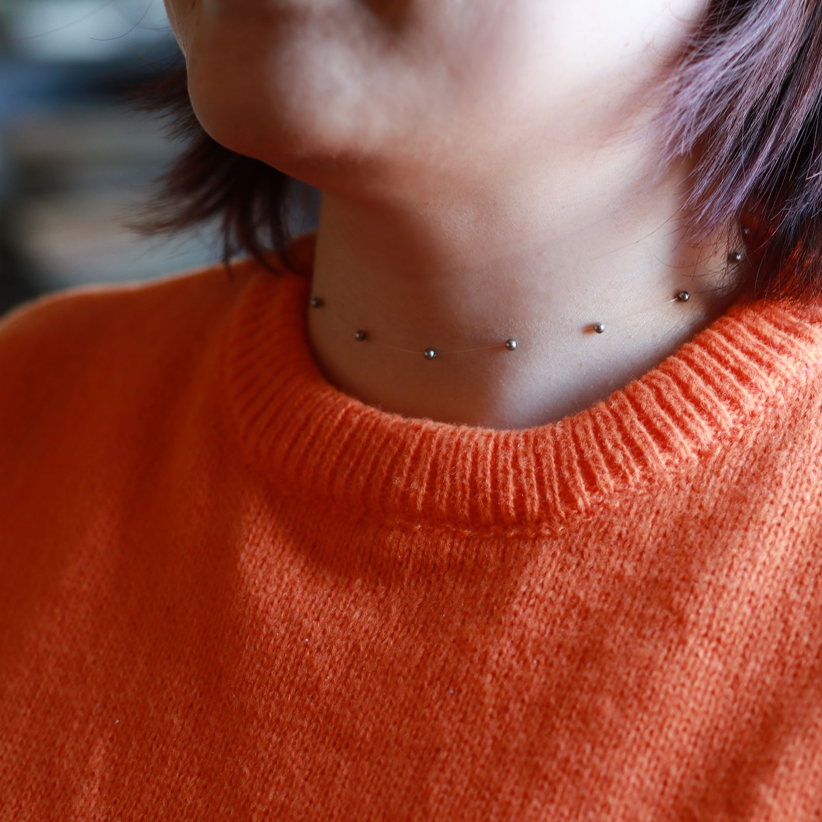 「point nacklace hypoallergenic」ネックレス ステンレスバージョン