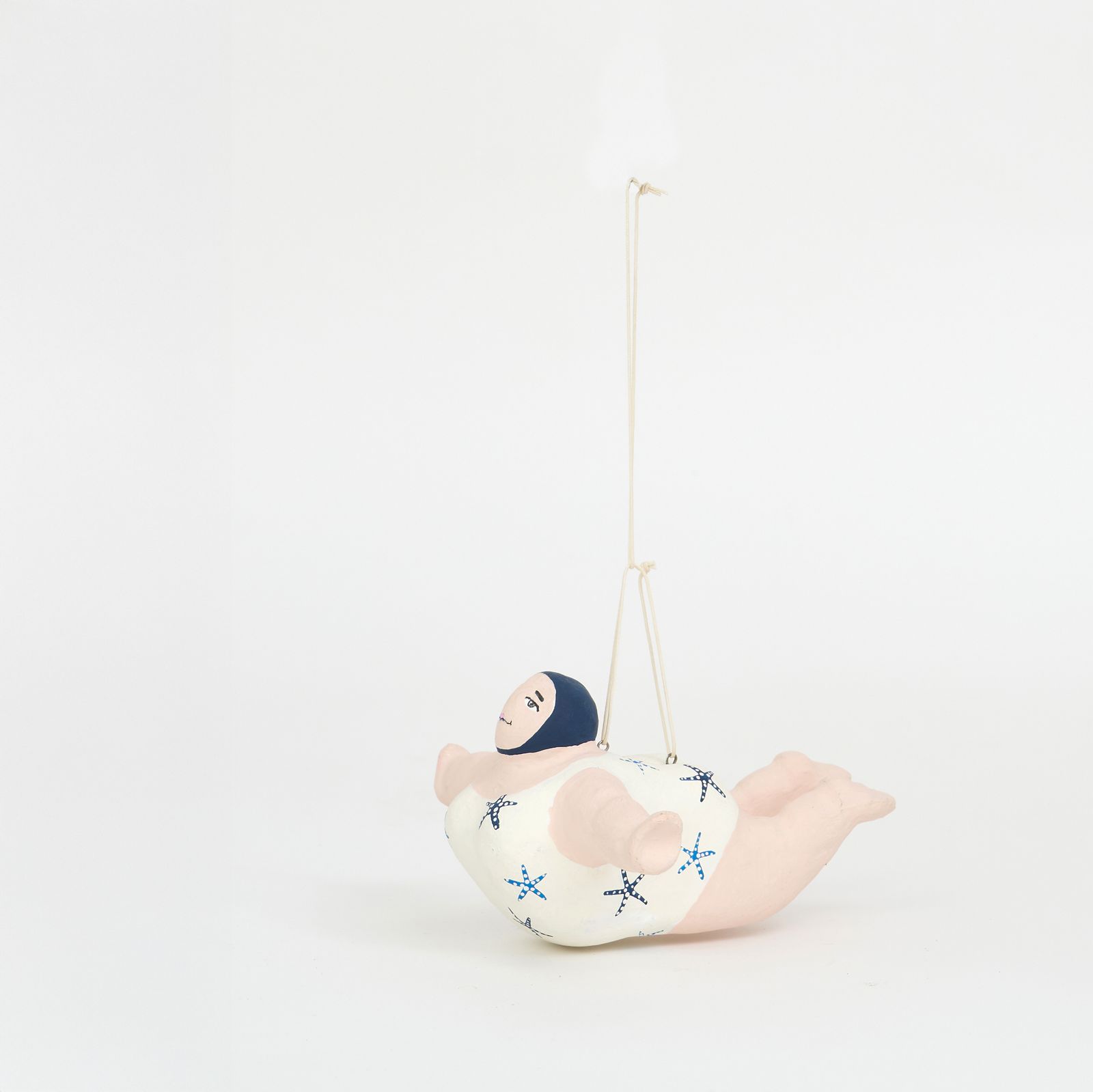 PAPIER MACHE LITTLE HANGING DIVER WHITE 【BATELA】