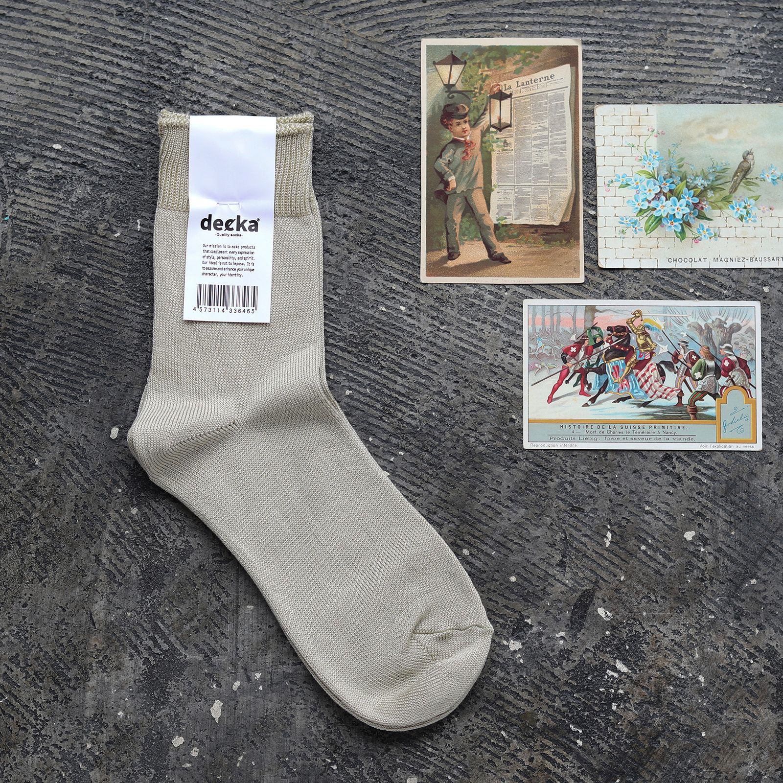 Mercerized Socks GIZA グレージュ 靴下