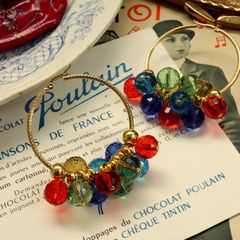 「グラスクリアジェリーフープ」ピアス