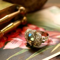 「70s ラインストーンカクテル」リング ヨーロッパ